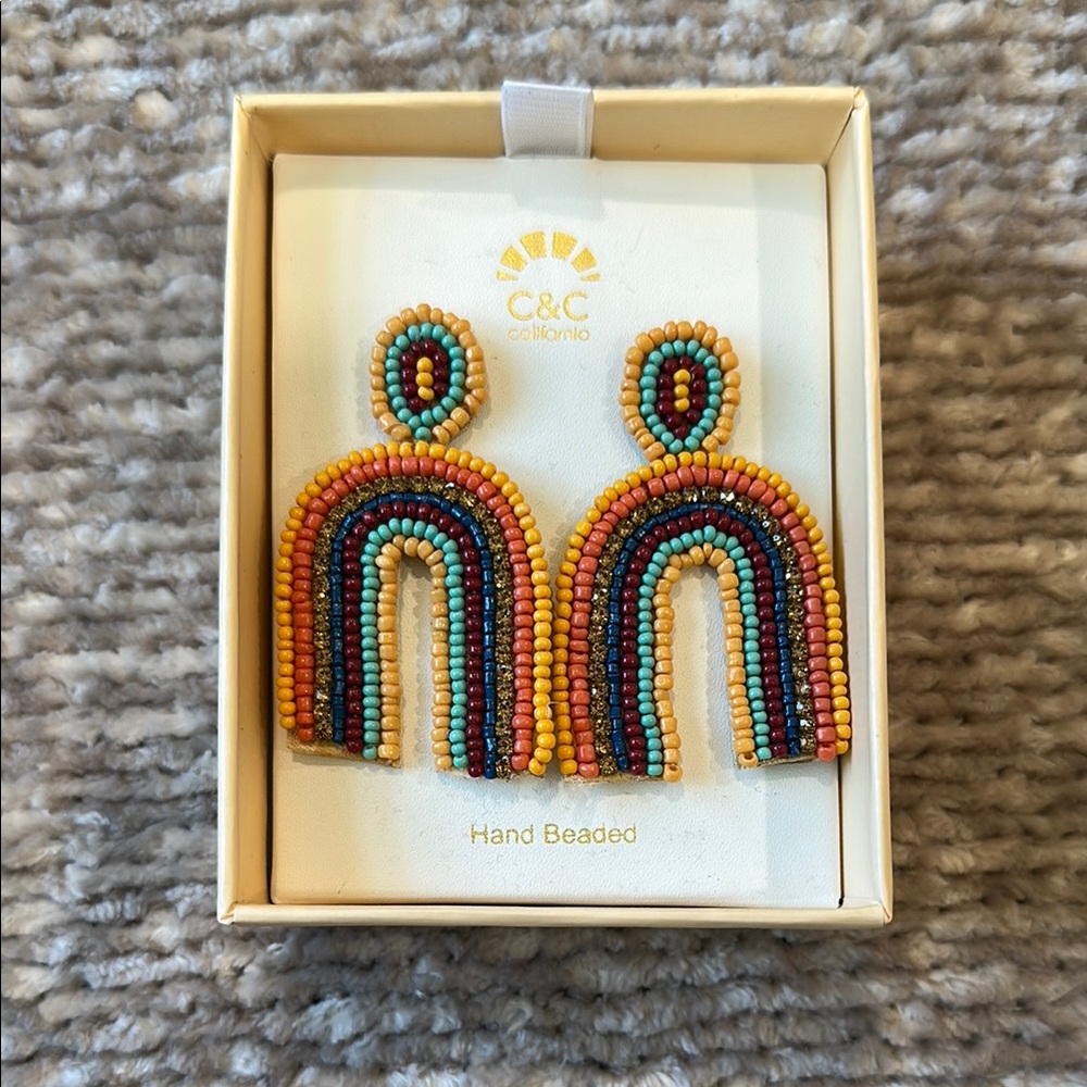 C&C California Multicolor Beaded Arch Earrings